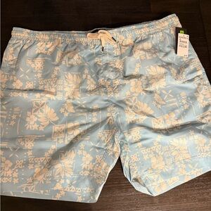 Men's Light Blue Floral Swim Shorts -3XL -NWT